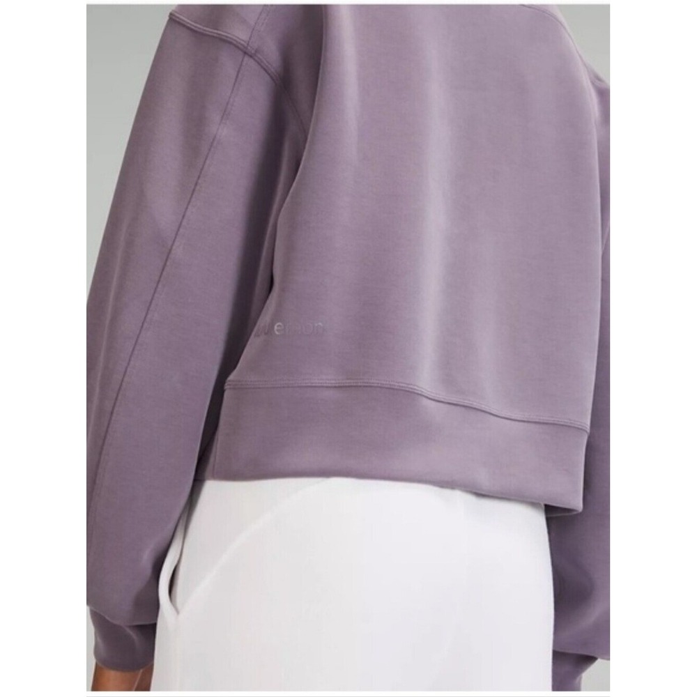 Lululemon Perfectly Oversized Cropped Lavender Crewneck Sweatshirt Size 6 - Picture 5 of 9